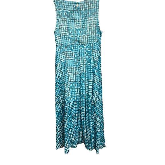 TOMMY HILFIGER V-NECK LINED SURPLICE FAUX-WRAP MAXI DRESS Size 16 Teal White - Picture 5 of 16
